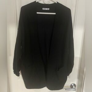 Devoted Black Open-Front Cardigan, pockets size medium